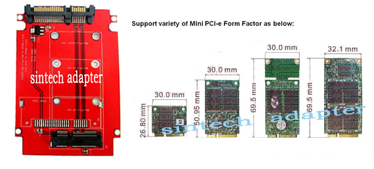 Mini Pcie Pci-e mSATA SSD to 1.8" Micro SATA Adapter Converter Card pN 